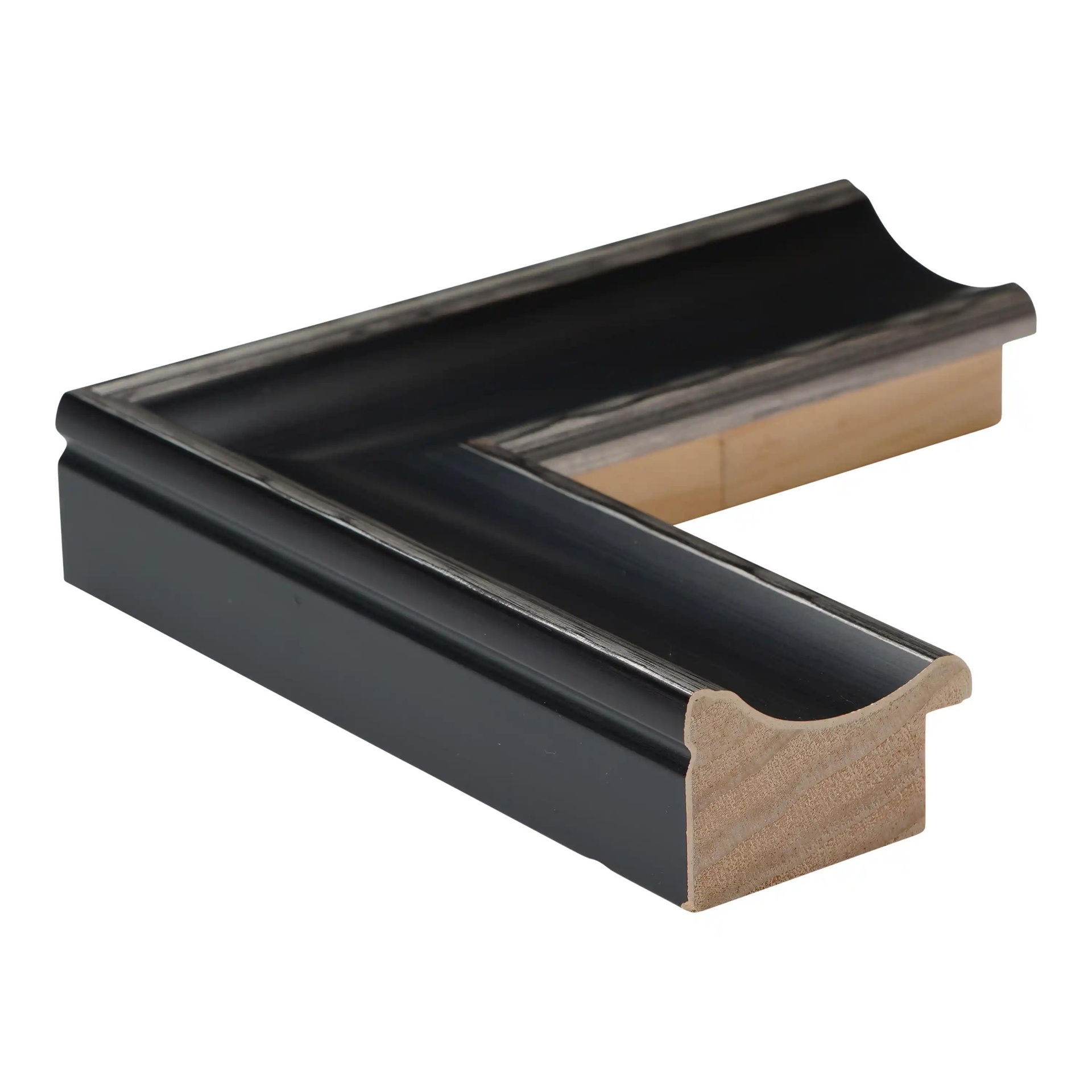 ~CLOSEOUT~ - 2773 - 1-1/2" BLACK /WAVY SIL. EDGE