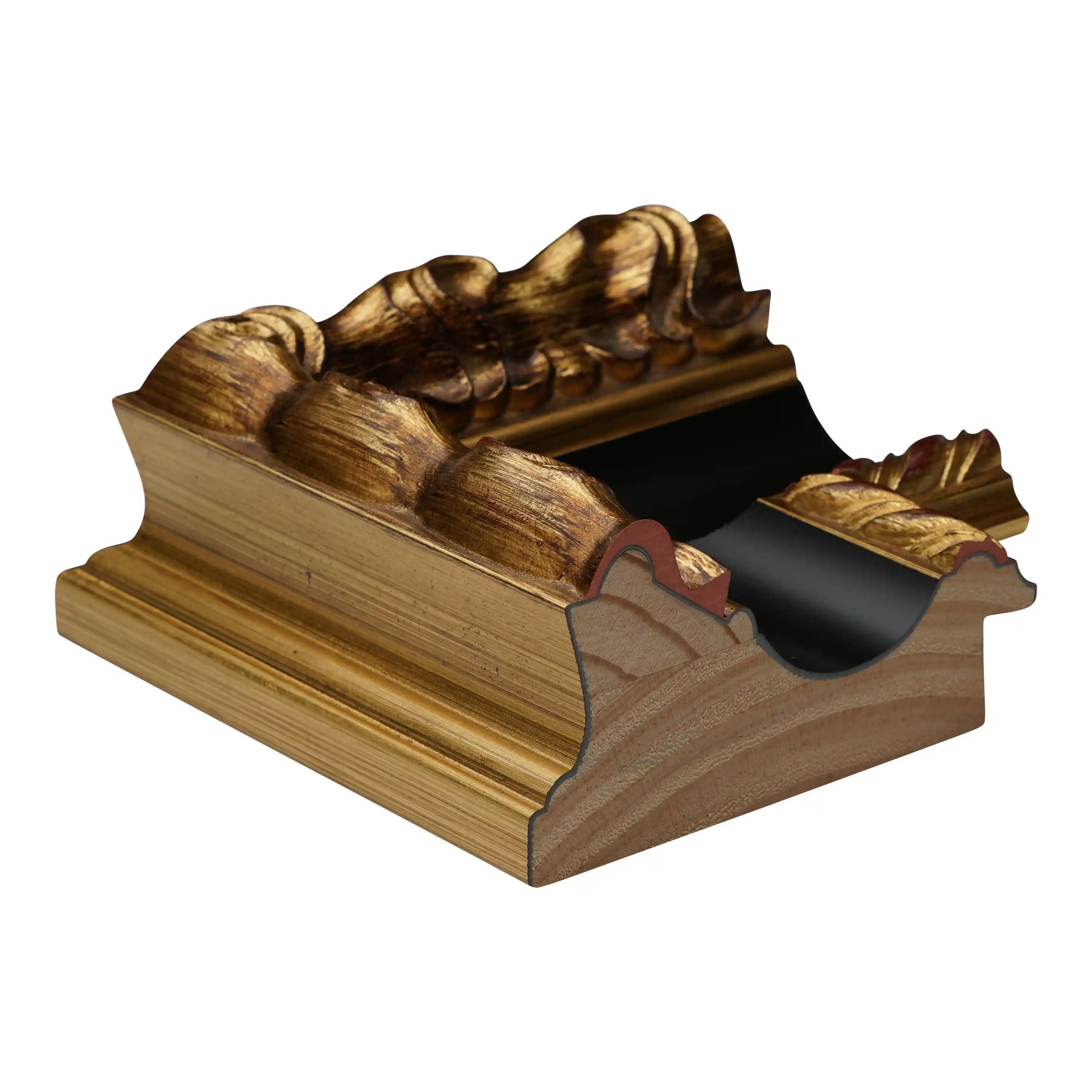 ~CLOSEOUT~ 3128 - 4-3/4" GOLD ORNATE BLACK/PANEL