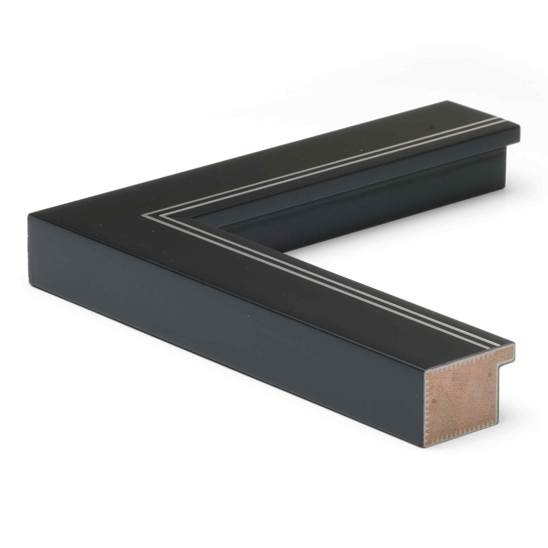 ~CLOSEOUT~ 2679 - 1-1/2" FLAT BLACK W/SILVER LINES