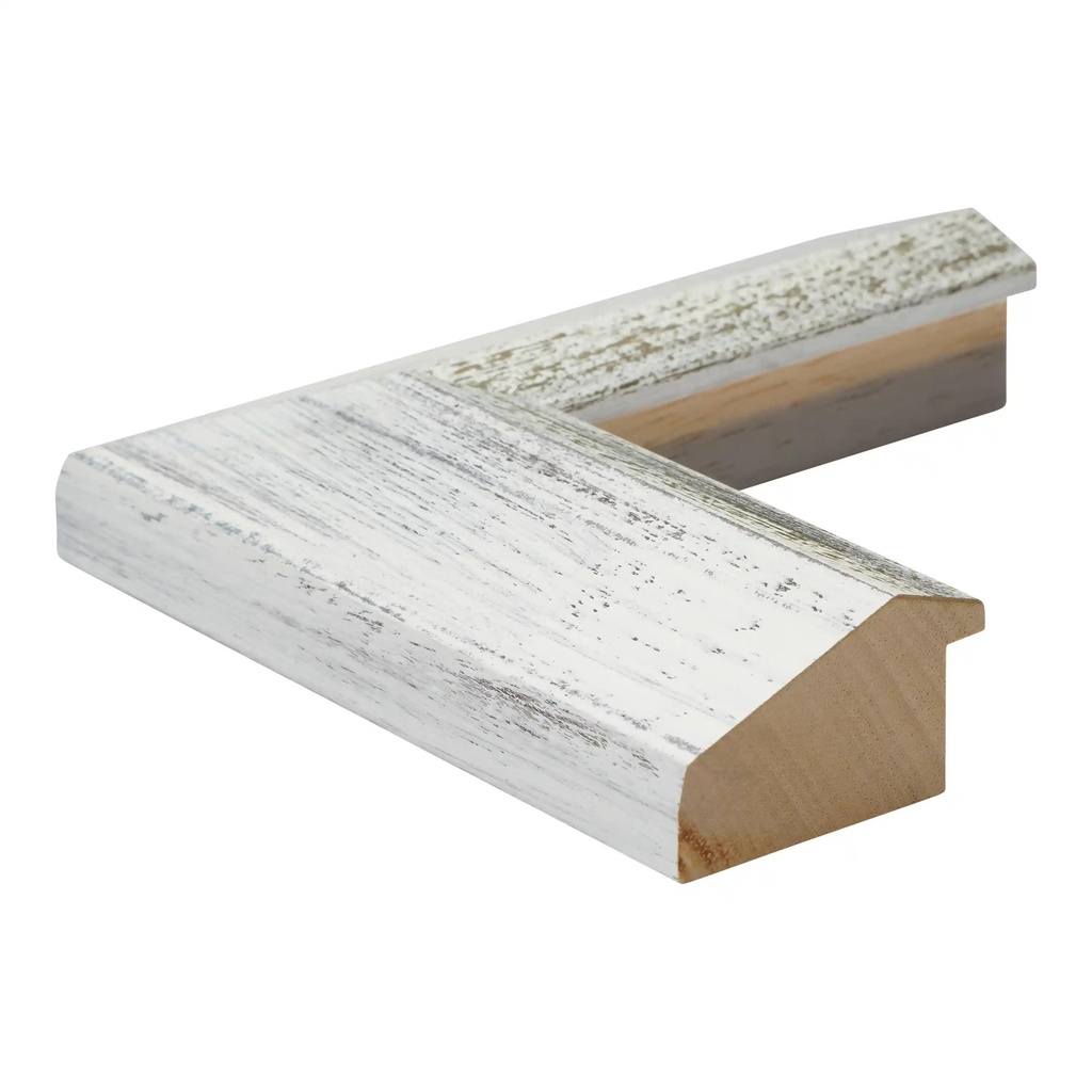 3259 - 2 1/8" White Slope w/ Gold Lip