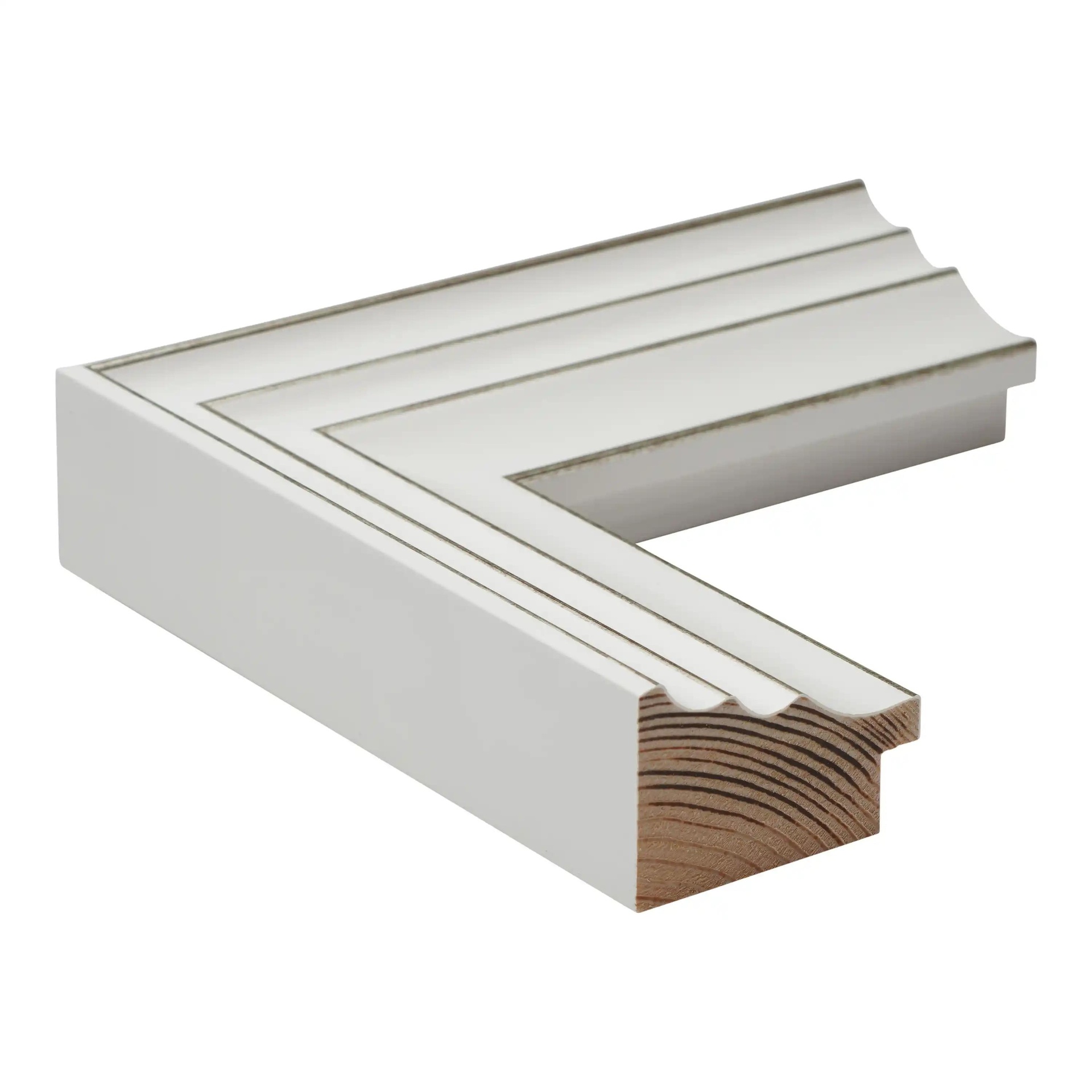 3327 - 2" White with Silver Marquee