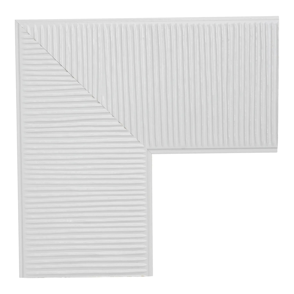 4019 - 3"  WHITE GROOVED LACQUER