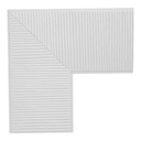 4019 - 3"  WHITE GROOVED LACQUER
