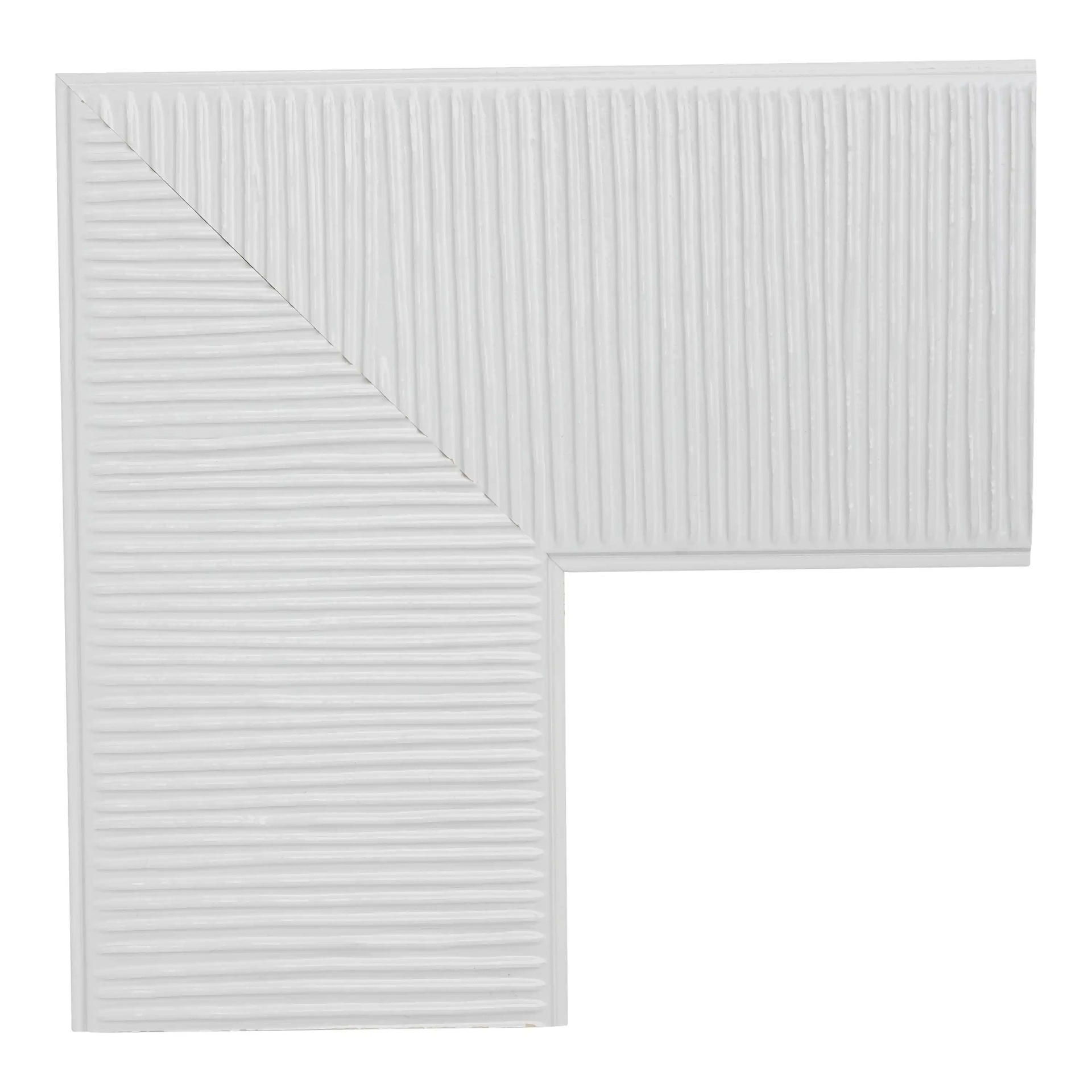 4019 - 3" WHITE GROOVED LACQUER