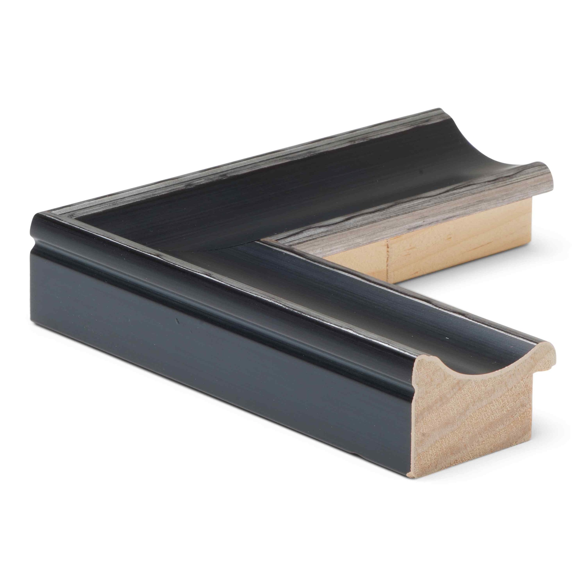 ~CLOSEOUT~ - 2773 - 1-1/2" BLACK /WAVY SIL. EDGE