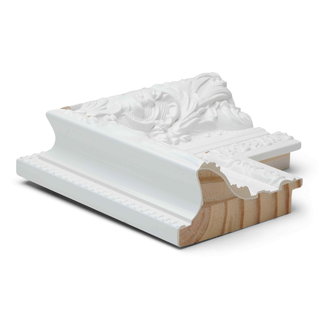 3148 - 4" WHITE ORNATE LACQUER