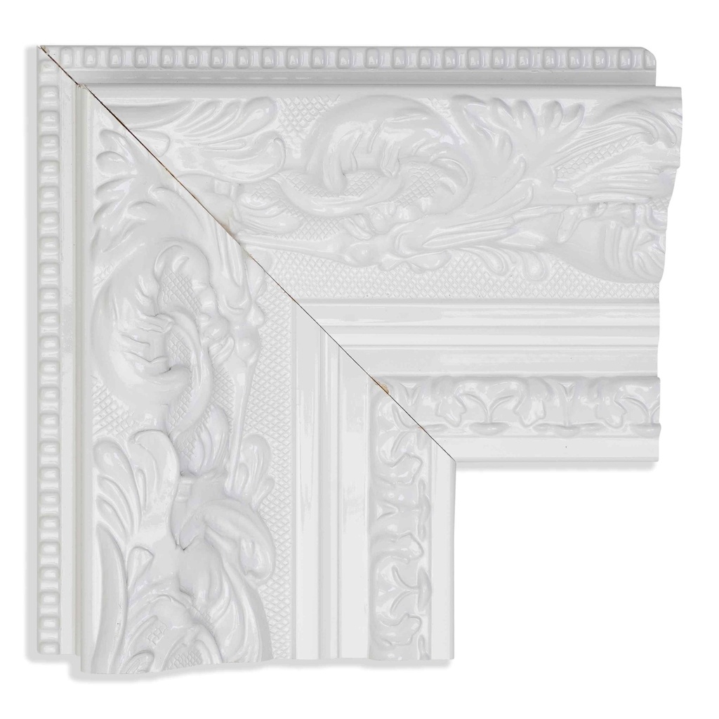3148 - 4" WHITE ORNATE LACQUER