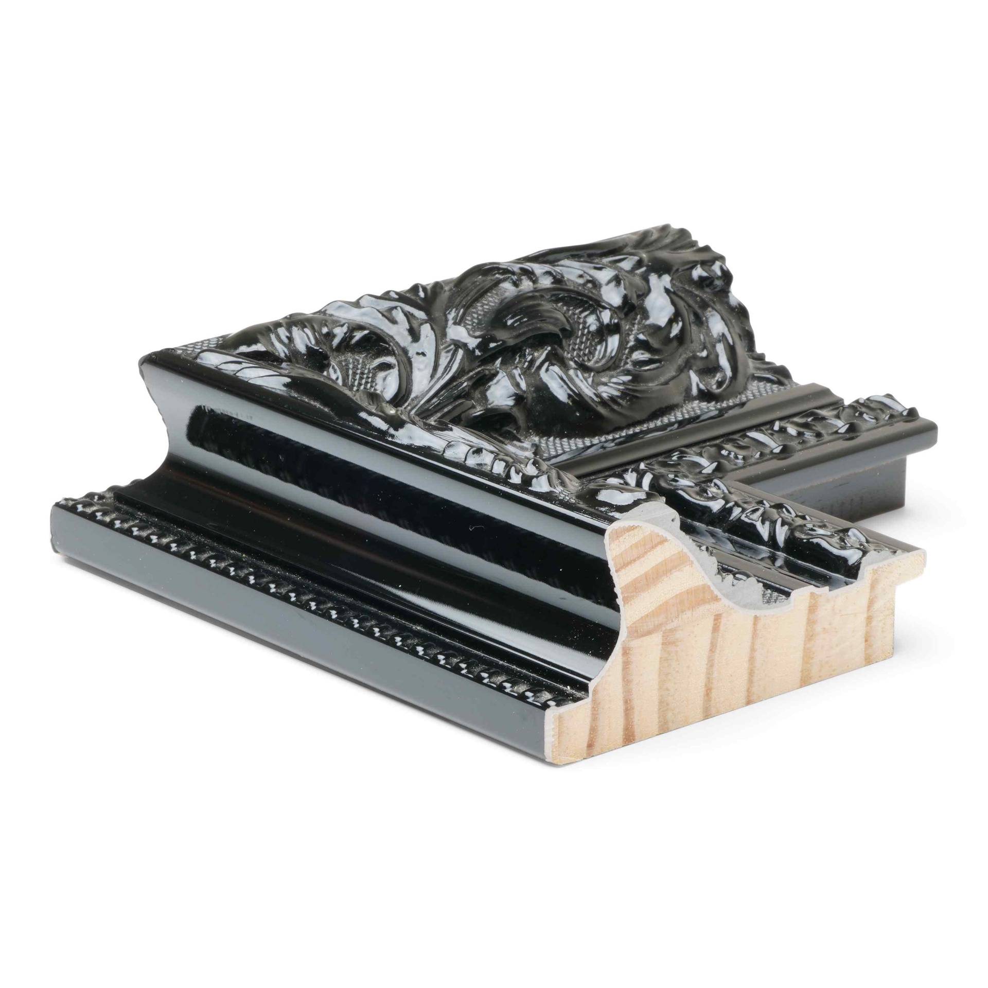 ~CLOSEOUT~ 3149 - 4" BLACK ORNATE LACQUER