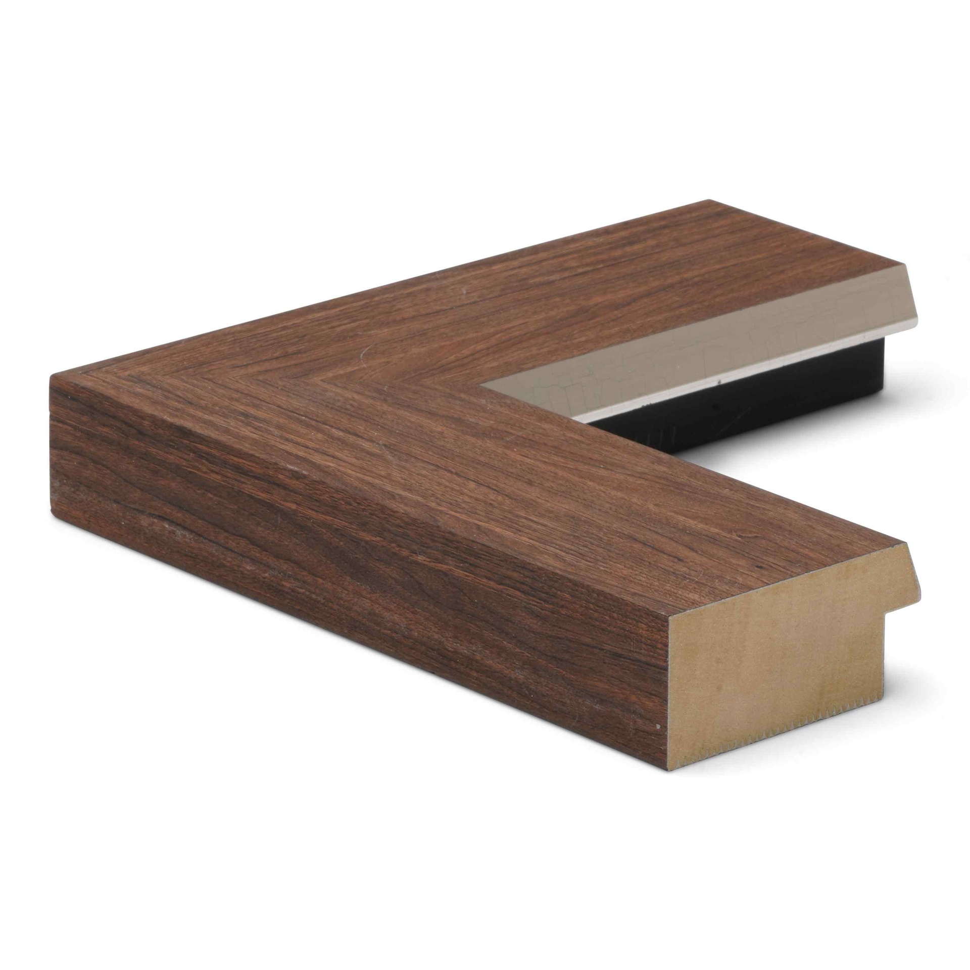 ~DISCONTINUED* 3199 - 2 FLT DK WALNT SIL BEVEL LIP