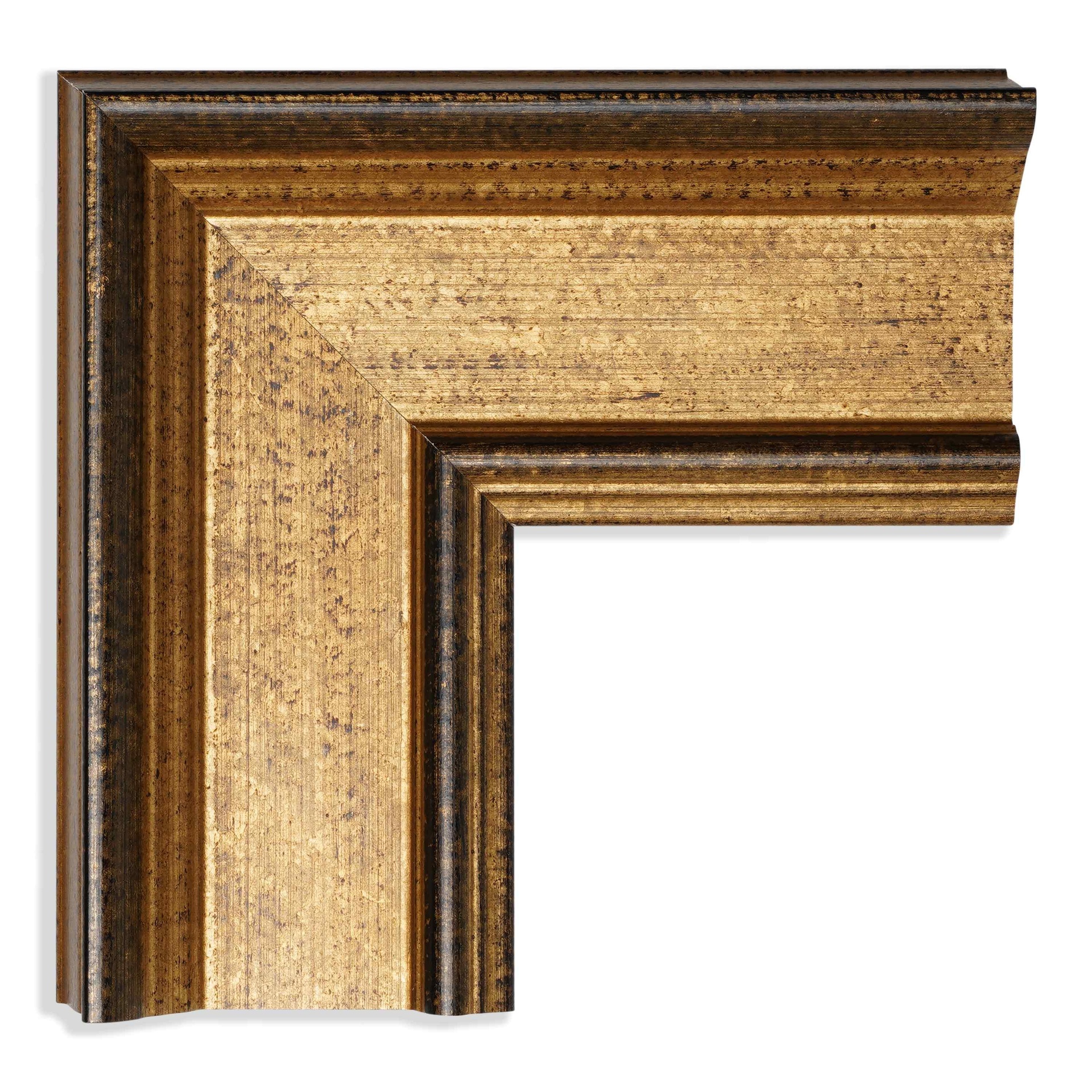 8040 - 2-3/4" ANT. GOLD W/ BLACK RUB