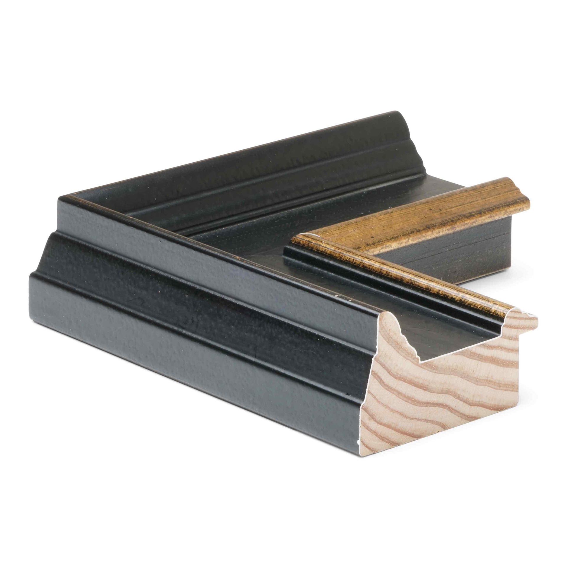 8043 - 2-3/4" BLACK W/ GOLD LIP