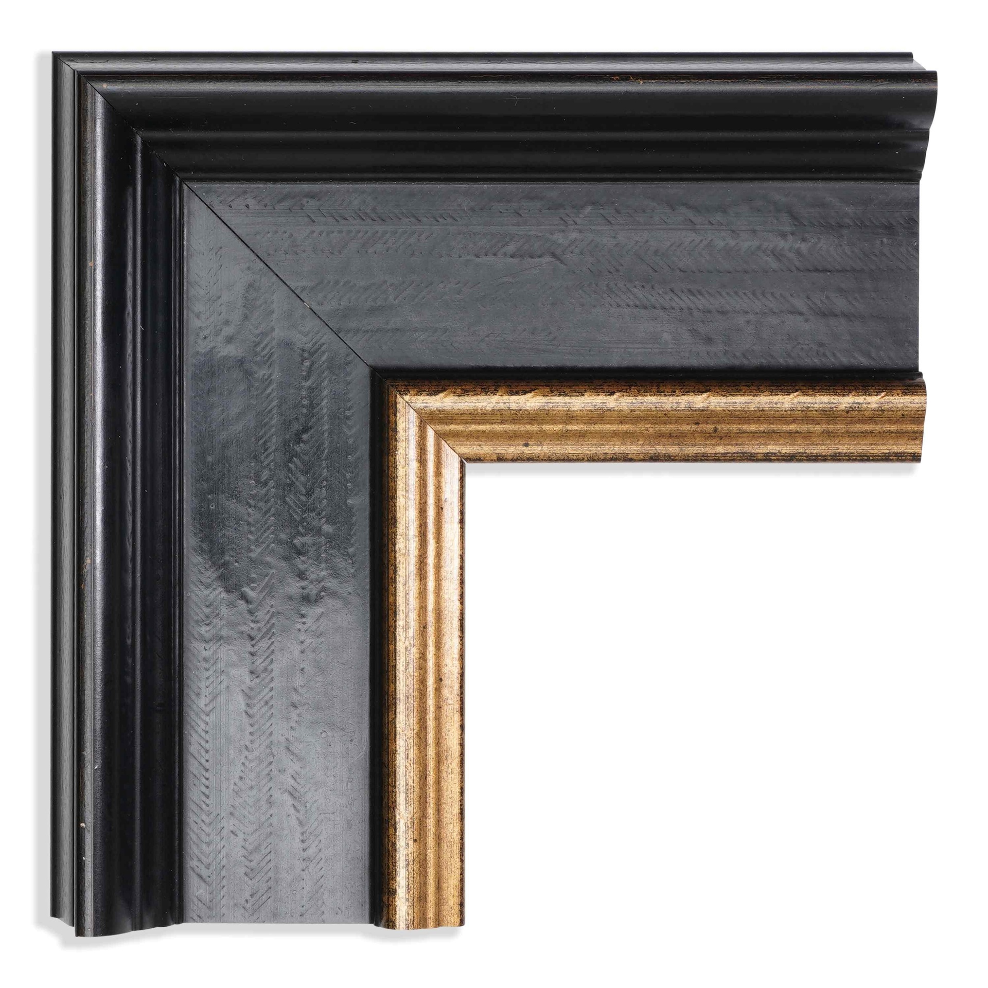 8043 - 2-3/4" BLACK W/ GOLD LIP