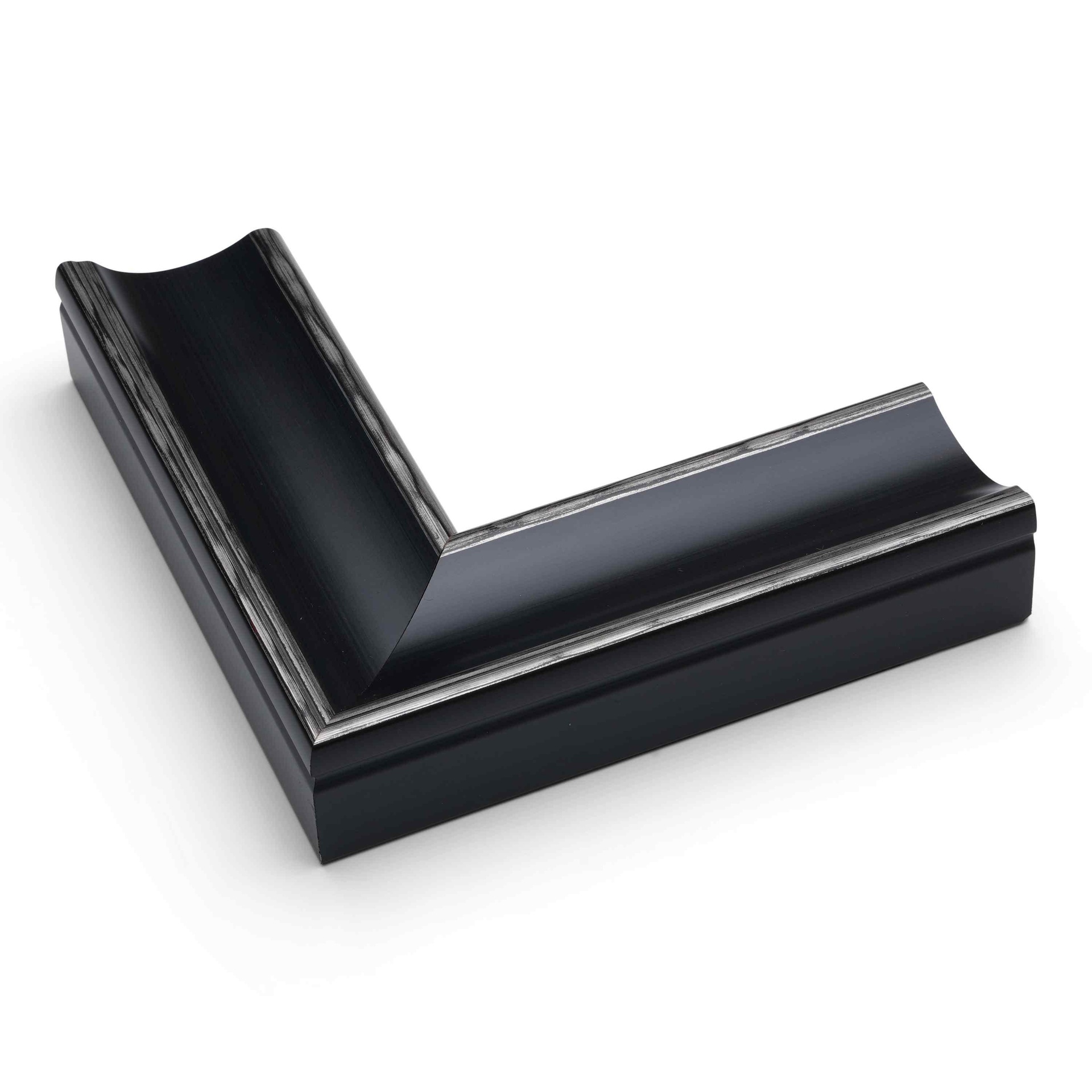 ~CLOSEOUT~ - 2773 - 1-1/2" BLACK /WAVY SIL. EDGE