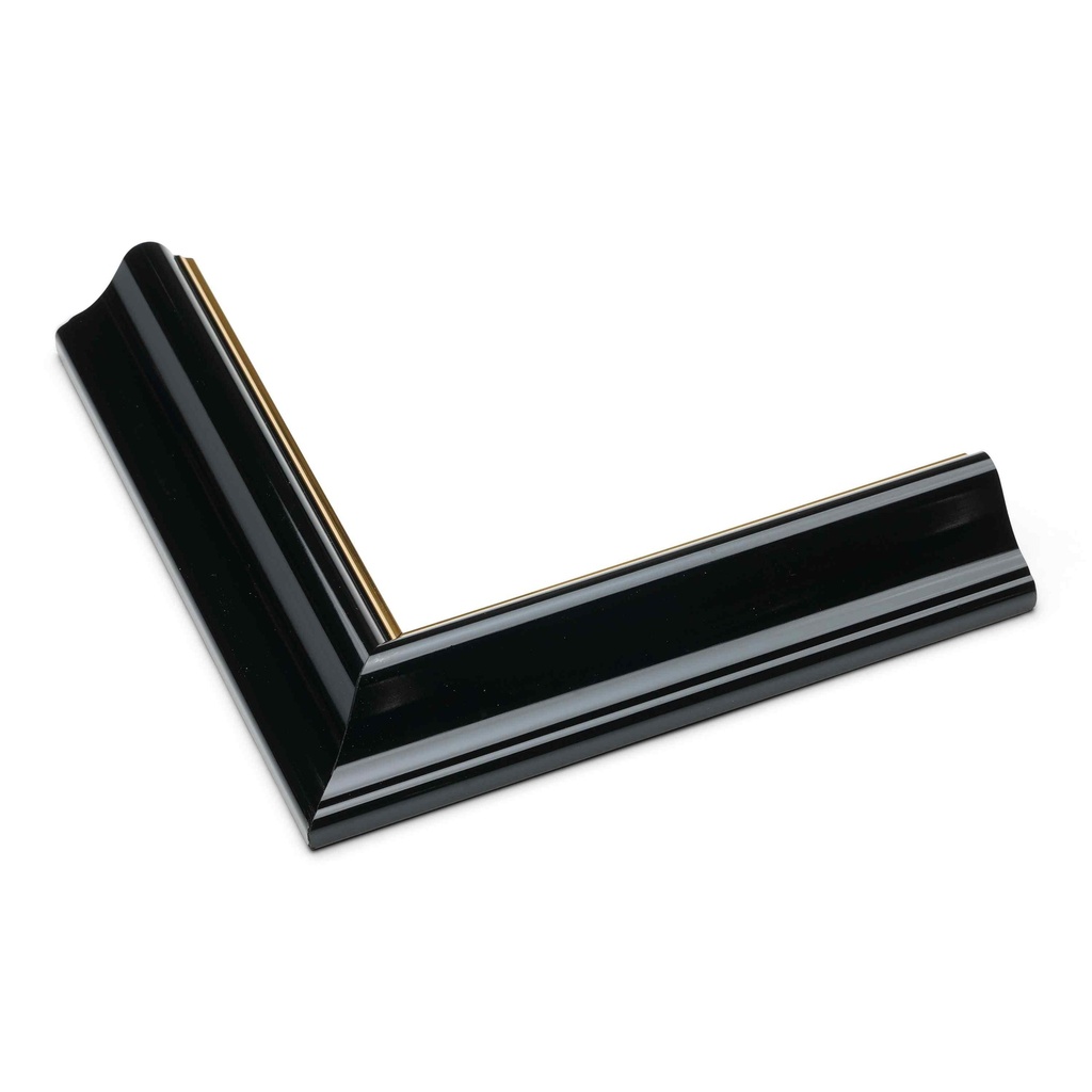 ~CLOSEOUT~ - 1287 - 1-1/4" BLACK LACQ/ GOLD LIP