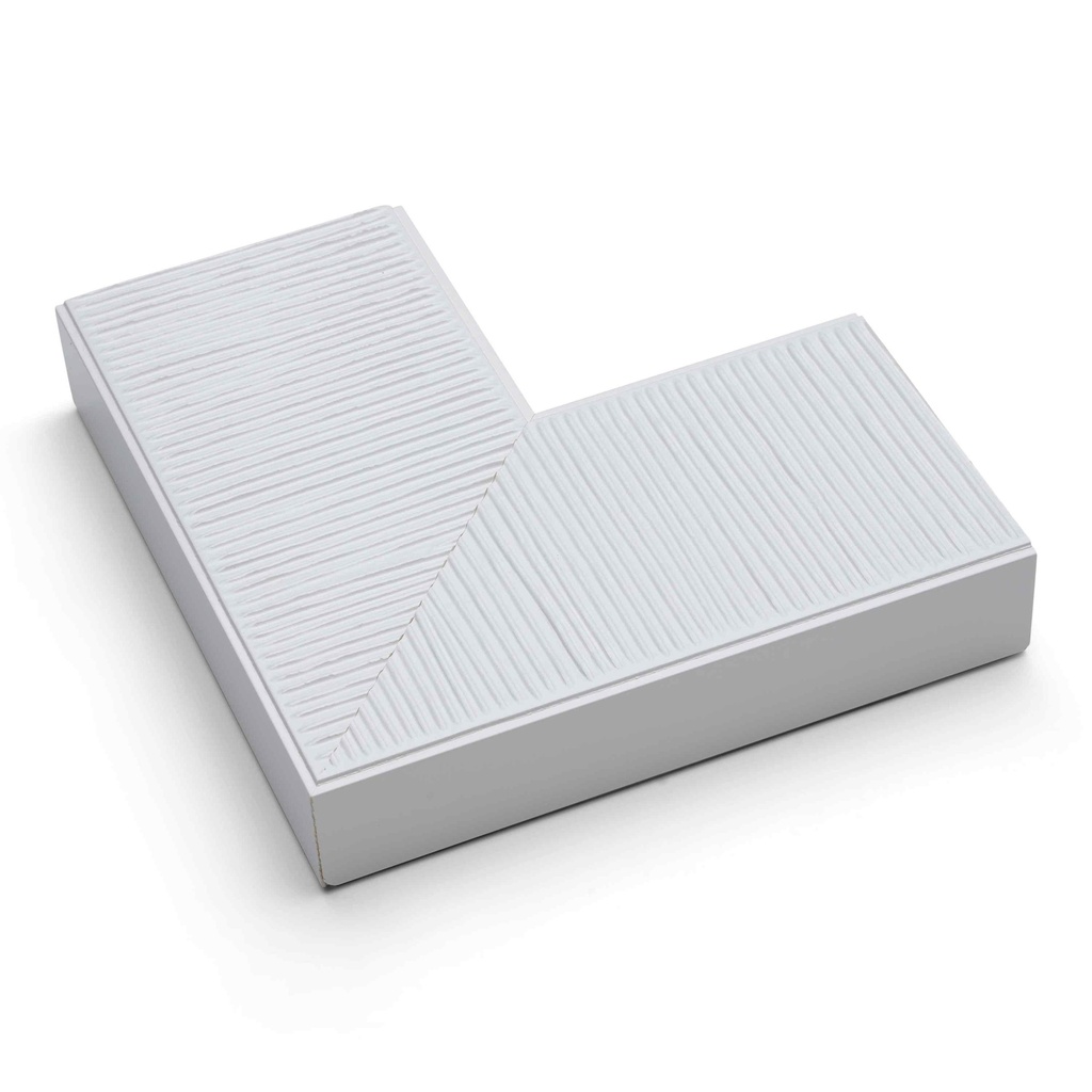 4019 - 3" WHITE GROOVED LACQUER