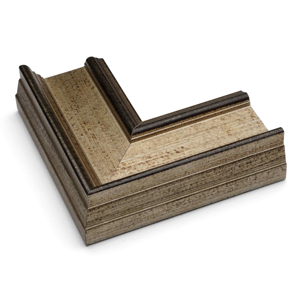 8041 - 2-3/4" ANT. SILVER W/ BLACK RUB