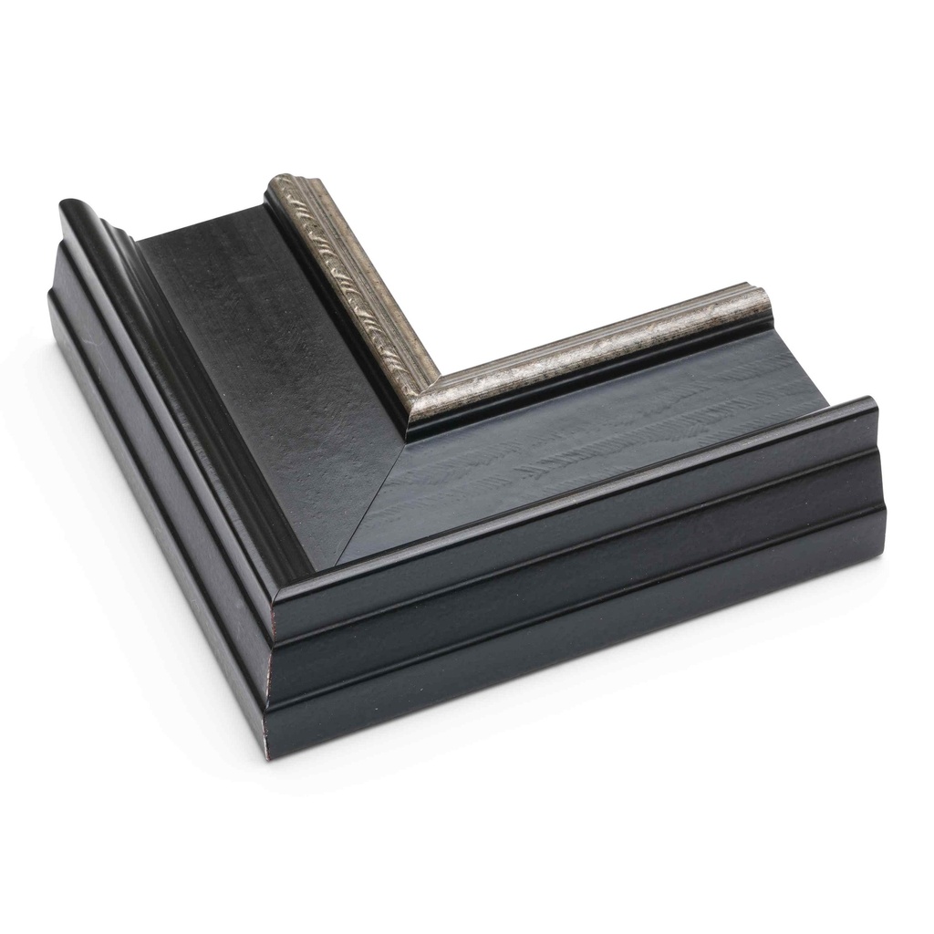 8044 - 2-3/4" BLACK W/ SILVER LIP