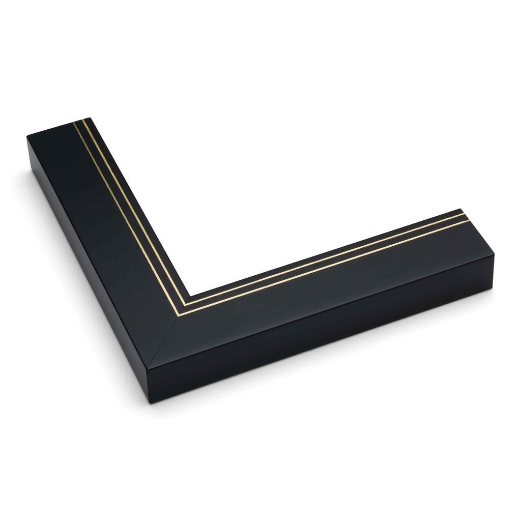 ~DISCONTINUED* 2678 - 1-1/2" FLAT BLACK W/ GOLD LINES