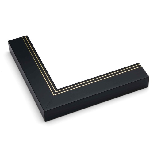 [2678] 2678 - 1-1/2"  FLAT BLK W/GLD LINES